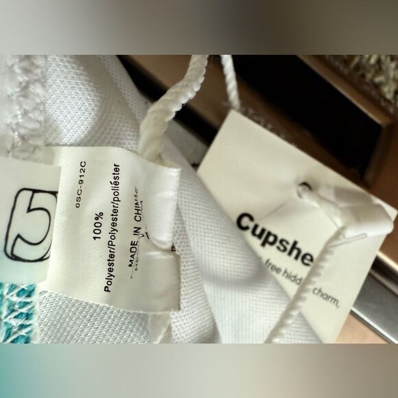 Cupshe White & Teal Green Leaf Bikini - Picture 6 of 8